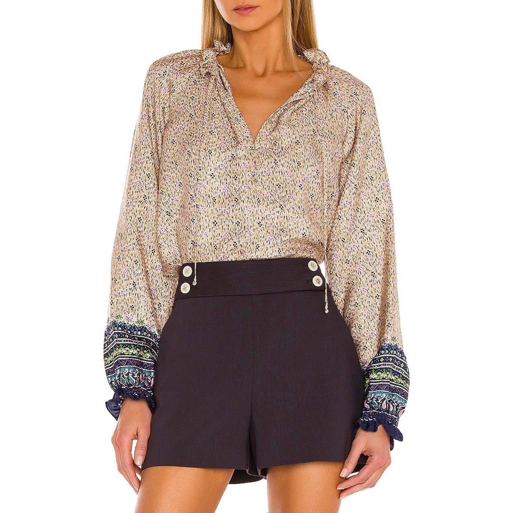 VERONICA BEARD Silk Antonette Top Multi Color